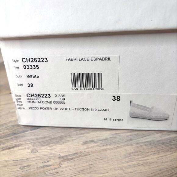 Chloé Fabri Lace Espadrilles White 38 Women's Designer Shoes NIB Box Dust Bag - Picture 6 of 13